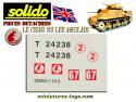 La planche de marquages anglais du char M3 Lee miniature Solido au 1/50e