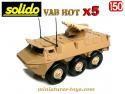 Un lot de 5 VAB 6x6 Renault sable en version Milan Solido sans boite au 1/50e