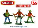 Un lot de 3 cow-boys en plastique Starlux au 1/32e incomplets