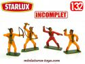 Un lot de 4 indiens en figurines Starlux au 1/32e incomplets