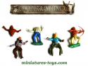 Lot de 5 cowboys et indiens miniatures de Timpo au 1/32e incomplets