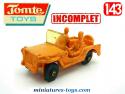 La Jeep orange en miniature de Tomte Laerdal au 1/43e incomplète