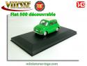 La voiture miniature Fiat 500 découvrable verte de Vitesse au 1/43e