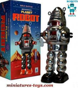 Le robot jouet Robby en métal de couleur chrome du film Planète interdite