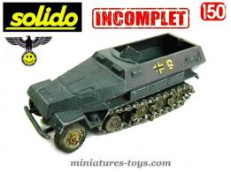 Le SdKfz 251 Hanomag gris en miniature de Solido série 200 au 1/50e incomplet