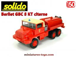 Le camion Berliet GBC 8 KT citerne pompiers en miniature Solido au 1/50e