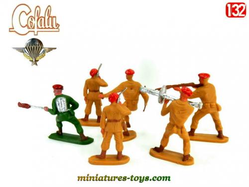 Figurines Starlux - Parachutistes Français Années 60 - Soldats Vintage Plastique