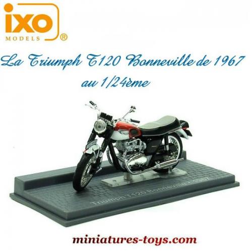 La moto Triumph T120 Bonneville 1967 en miniature d'Ixo Models au 1/24e  miniatures-toys