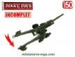 Le canon ABS de 155 en miniature par Dinky Toys France au 1/50e incomplet