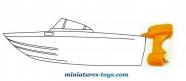 Miniature De Bateau Hors-bord Primo - Objet Publicitaire Vintage En Plastique Jaune