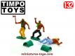 Un lot de 3 indiens en figurines plastique Timpo Britain au 1/32e incomplets